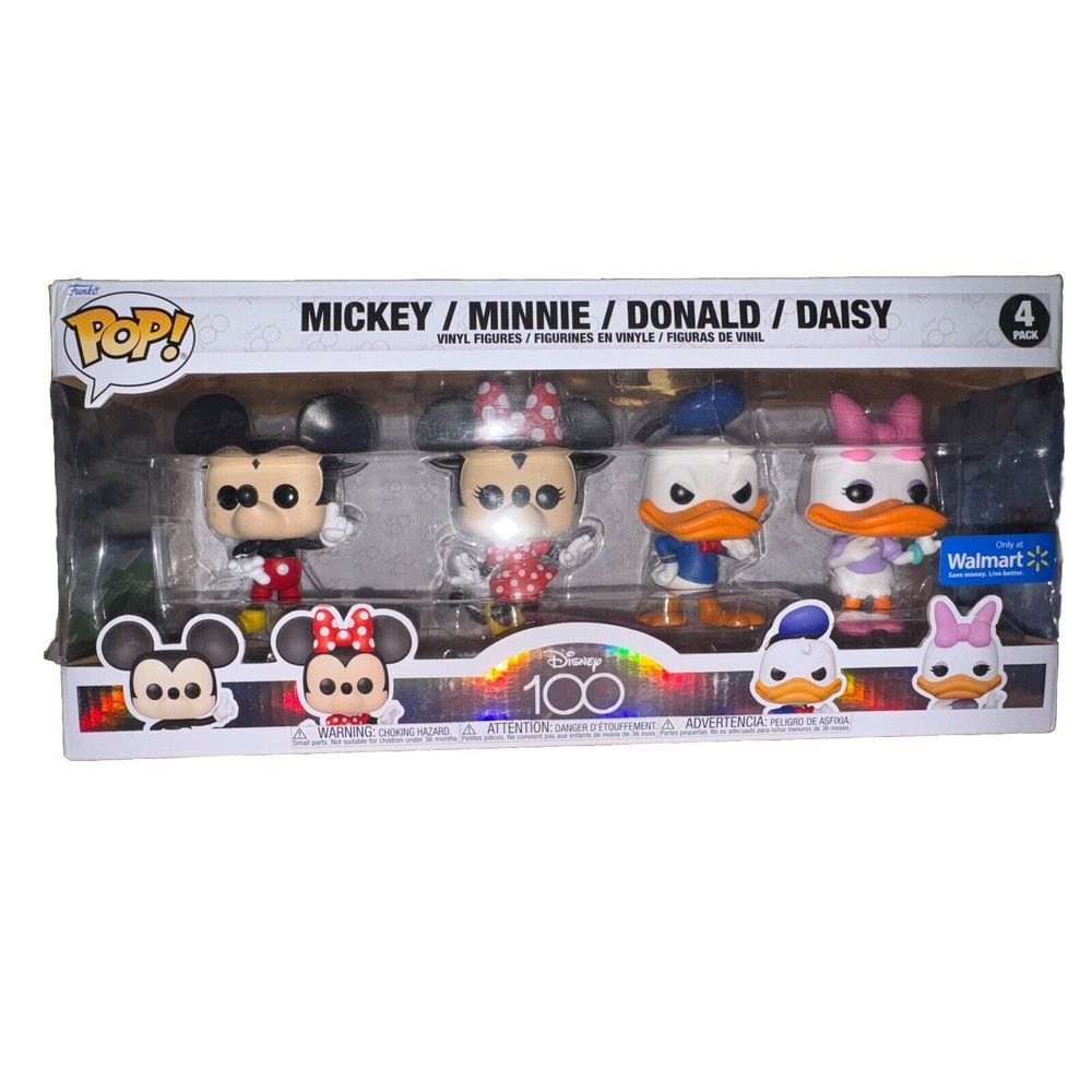 Funko POP 4 Pack Disney 100 Mickey/ Minnie/ Donald/ Daisy Walmart Exclusive.